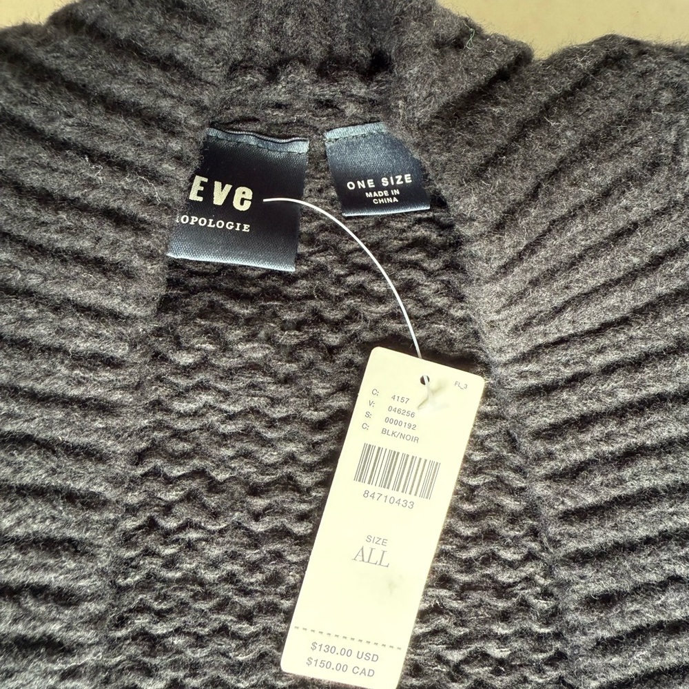 Anthropologie Maeve Black Varsity Cardigan Sweater 3D Cherry - Picture 7 of 8